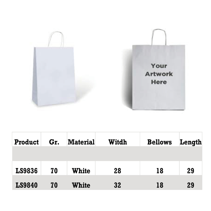 White Paper Twist handle bags